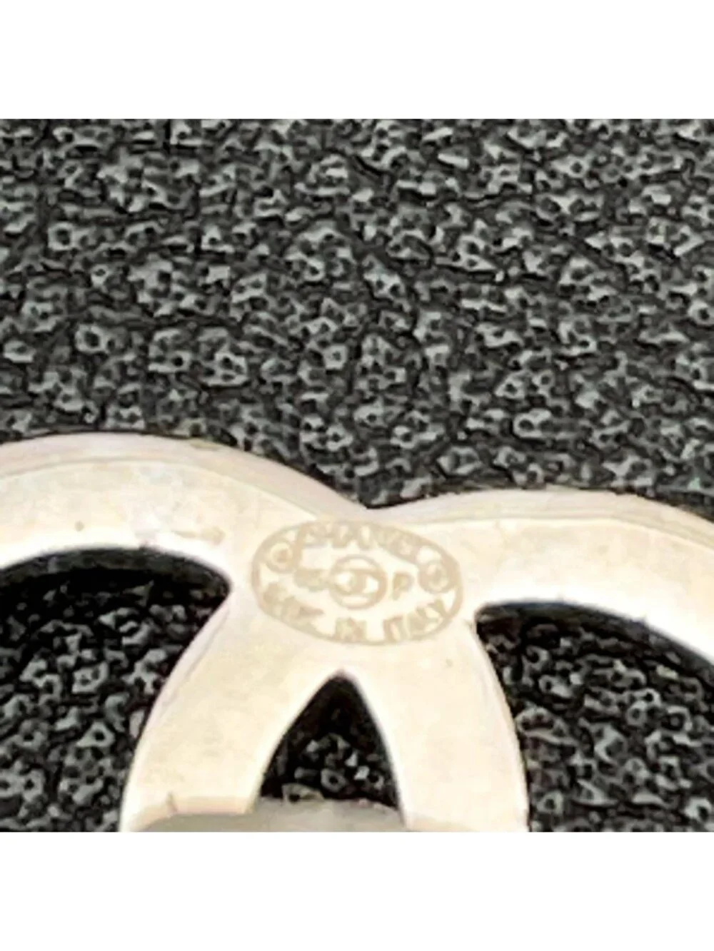 Chanel CC Logo Earrings Icon Silver Black Coco
